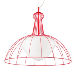 Červená dizajnová závesná lampa Lab made in Italy