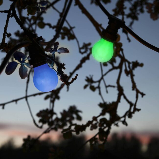 LED E27 svetelná reťaz odolná voči rozbitiu modrá