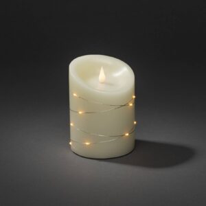 LED sviečka krémová farba svetla jantárová 14 cm
