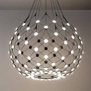 Luceplan Mesh závesné LED Ø 80 cm 1 m zavesenie