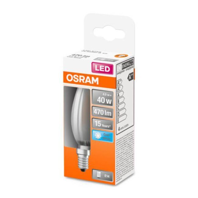 OSRAM Classic B LED žiarovka E14 4W 6.500K matná