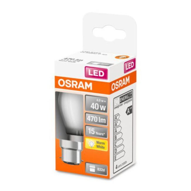 OSRAM kvapková LED B22d 4W 2.700K matná