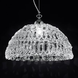 Priehľadná sklenená závesná lampa Cobweb 46 cm