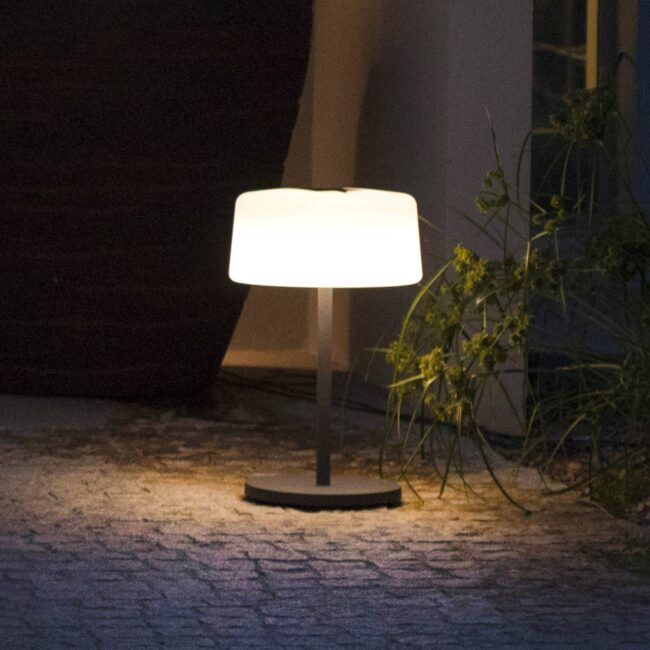Solárna stojaca lampa Bump 3 výšky snímač antracit