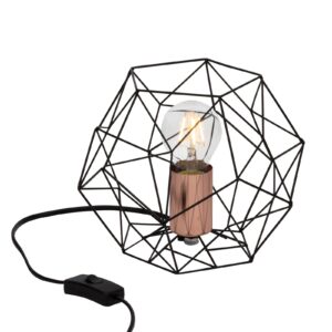 Stolná lampa Synergy s klietkovým tienidlom