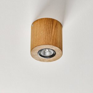 Stropná lampa Wooddream 1 sv. dub okrúhla 10cm