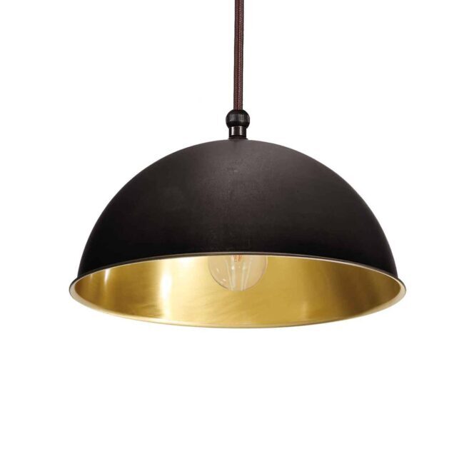 Závesná lampa Circle zlatá/čiernená mosadz Ø15 cm