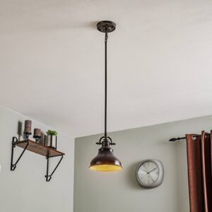 Závesná lampa Emery priemyselný štýl bronz Ø 20