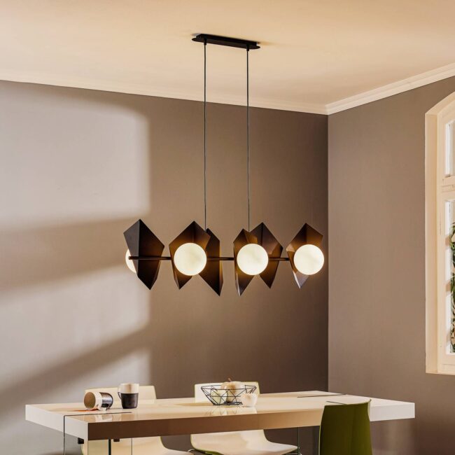 Závesná lampa Shield v čiernej/bielej